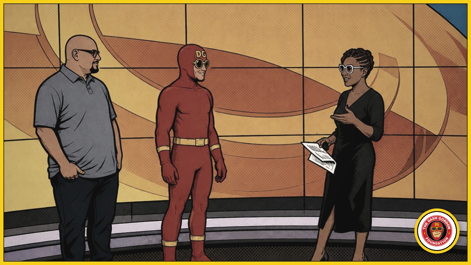 Illustrated Dash Gordon character as seen on FOX 26 Houston