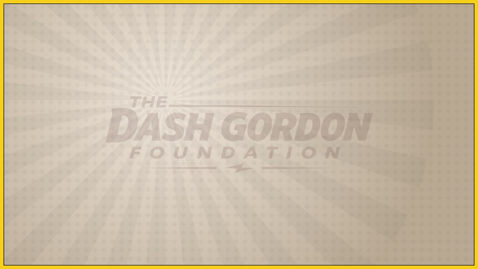 The Dash Gordon Foundation brand mark on a crimson and gold sunburst, standing in for a photo of the Jordan's giveaway