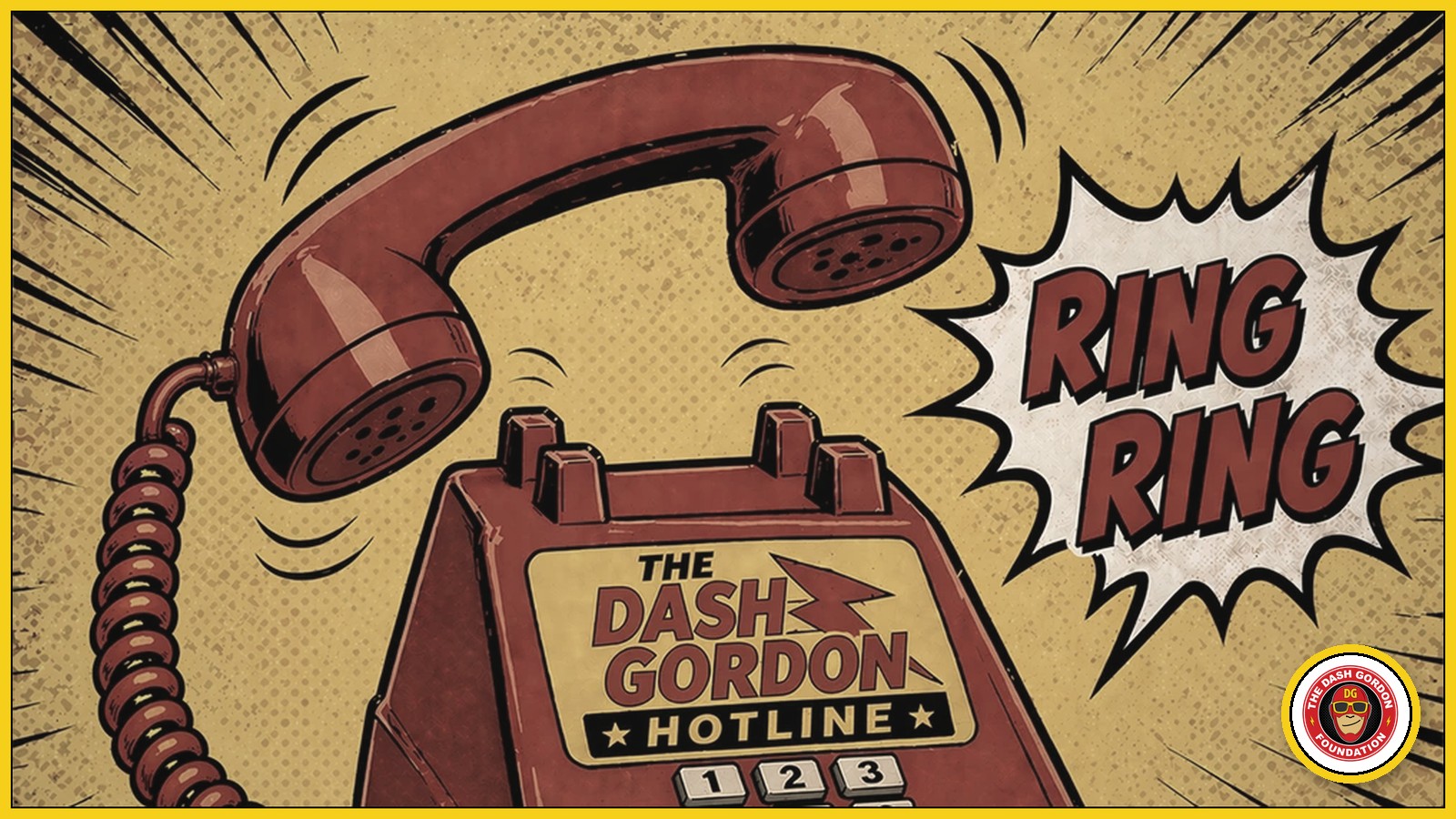Illustrated Dash Gordon on a community hotline helping neighbors in League City
