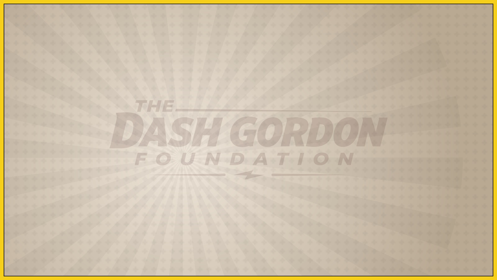 The Dash Gordon Foundation brand mark on a crimson and gold sunburst, standing in for a photo of the September Clothing Drive